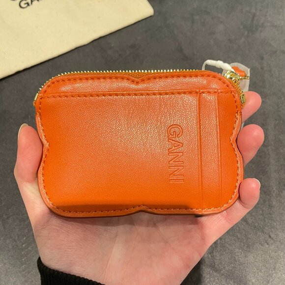 Spicy Orange Ganni Bou Compact Zipped Wallet - Picture 3 of 3